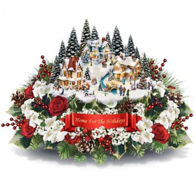 Thomas Kinkade Home For The Holidays Table Centerpiece