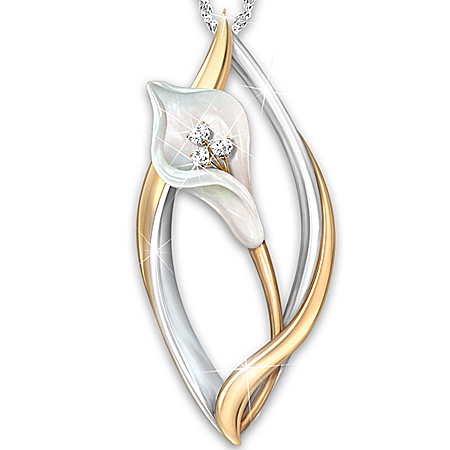 Necklace: Heavens Promise Lily Remembrance Pendant Necklace