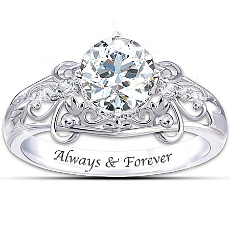 Ring: Sterling Silver Happily Ever After Genuine White Topaz Ring