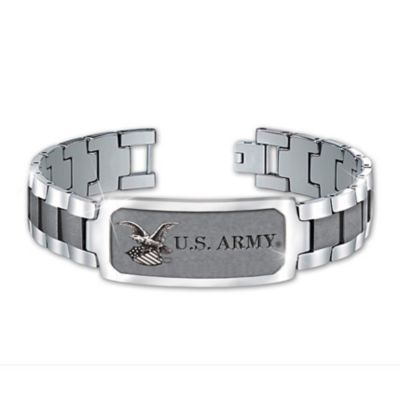 Bracelet: Army Personalized Stainless Steel Mens Bracelet
