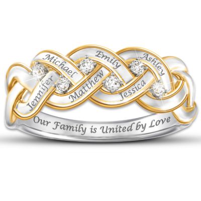 Womens Ring: Strength Of Family Personalized Diamond Ring