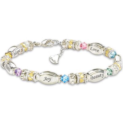 Womens Bracelets: Sparkling Wishes Personalized Bracelet