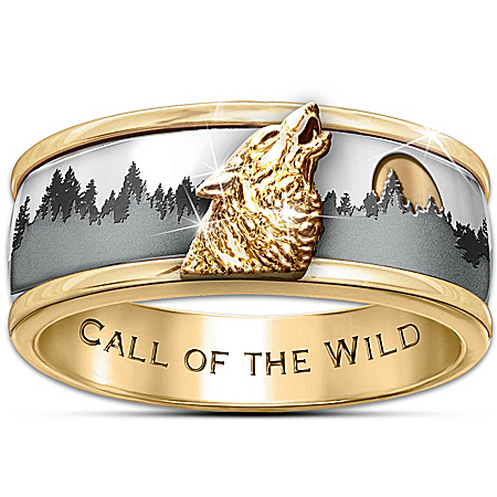 Ring: Call Of The Wild Men's Spinning Wolf Ring