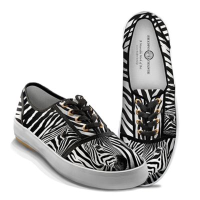 Zebra Luxe Womens Canvas Shoes With Zebra Print