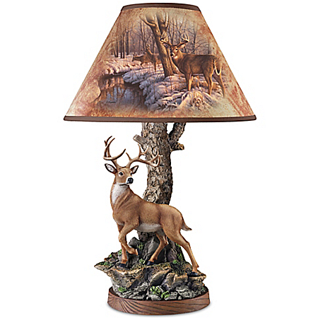 Greg Alexander Whitetail Majesty Accent Lamp With Whitetail Deer