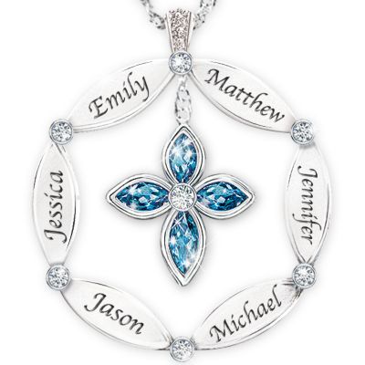 Women's Necklace: Family Blessing Personalized Pendant Necklace