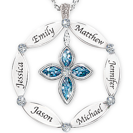 Women's Necklace: Family Blessing Personalized Pendant Necklace