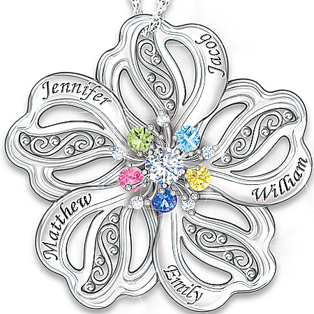 Necklace: Love Blooms Forever Personalized Sterling Silver Pendant Necklace