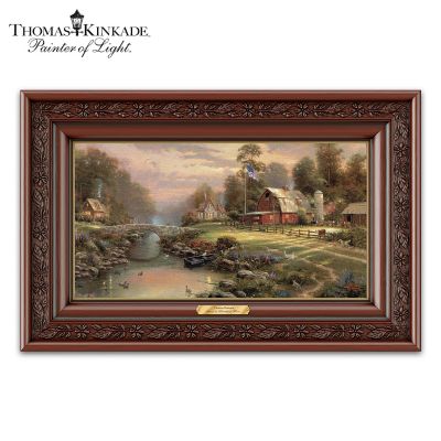 Thomas Kinkade Sunset At Riverbend Farm Wall Decor