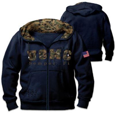 USMC Semper Fi Hoodie Mens Jacket