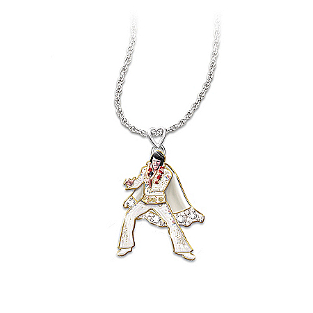 Necklace: Hip Shakin' Elvis Signature Dance Moves Pendant Necklace