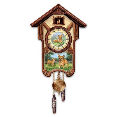 Cuckoo Clock: Charming Chihuahuas Cuckoo Clock