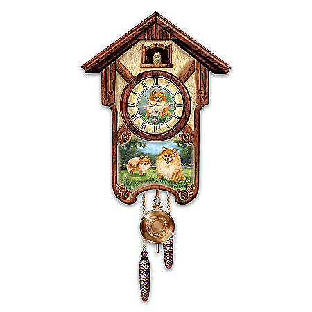 Cuckoo Clock: Pretty Pomeranians Cuckoo Clock