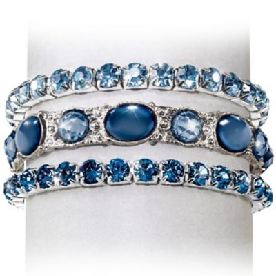 Bracelet: Spring Fling 3-Piece Blue Bracelet Set