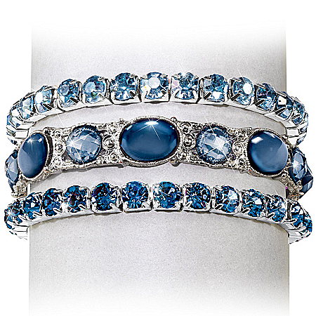 Bracelet: Spring Fling 3-Piece Blue Bracelet Set
