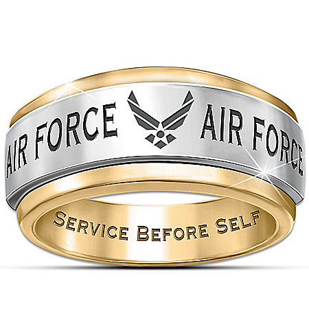 U.S. Air Force Stainless Steel Mens Spinning Ring