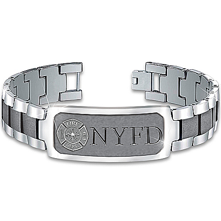 Bracelet: Duty, Honor & Courage Firefighter's Personalized Stainless Steel Bracelet
