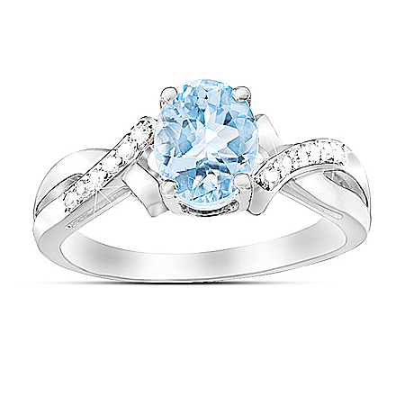 Ring: Elegance Aquamarine & Diamond Ring