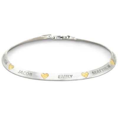 Family Blessings Personalized Herringbone-Style Bracelet
