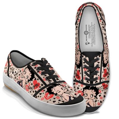 Betty Boop Retro Art Womens Canvas Shoes