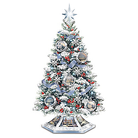 Thomas Kinkade Reflections Of The Season Christmas Tabletop Tree