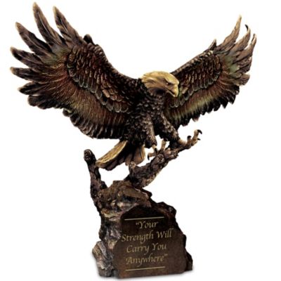 Sculpture: Your Strength Will Carry You Anywhere Cold-Cast Bronze Eagle Sculpture