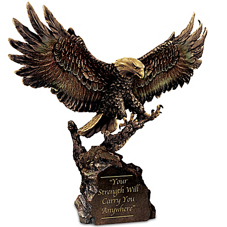 Sculpture: Your Strength Will Carry You Anywhere Cold-Cast Bronze Eagle Sculpture