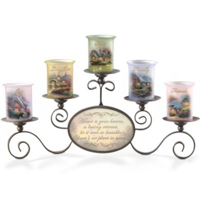 Candleholders: Thomas Kinkade Warmth Of Home Candleholder Set