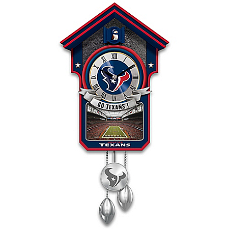 NFL-Licensed Houston Texans Football Wall Cuckoo Clock