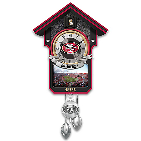 Cuckoo Clock: Limited Edition San Francisco 49ers Cuckoo Clock Featuring Bird With Helmet