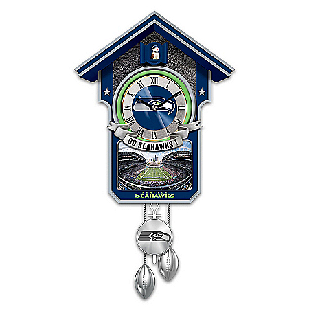 Cuckoo Clock: Limited Edition Seattle Seahawks Cuckoo Clock Featuring Bird With Helmet