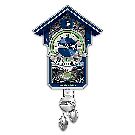 Cuckoo Clock: Limited Edition Seattle Seahawks Cuckoo Clock Featuring Bird With Helmet