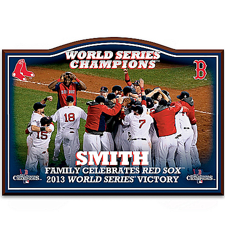 Wall Decor: Boston Red Sox 2013 World Series Personalized Welcome Sign