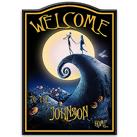 Welcome Sign: Tim Burtons The Nightmare Before Christmas Personalized Welcome Sign