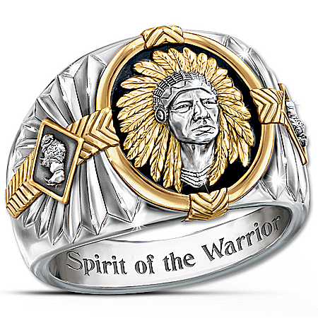 Spirit Of The Warrior Native American-Inspired Onyx And Stainless Steel Ring