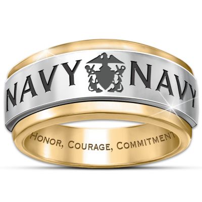 Ring: Navy Honor Mens Spinning Ring