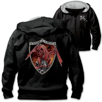 Unleash The Spirit Red Dragon Mens Hoodie