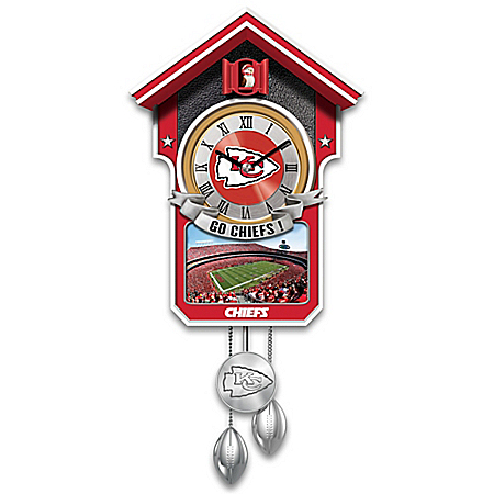 NFL-Licensed Kansas City Chiefs Football Wall Cuckoo Clock