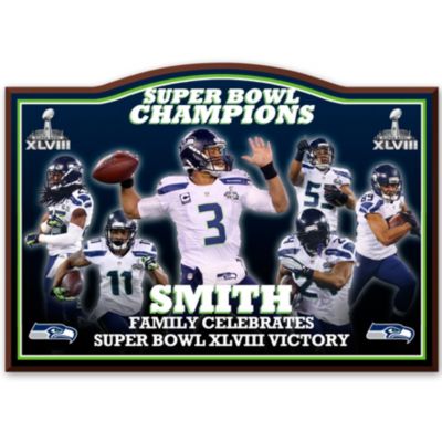 Wall Decor: Commemorative Plaque Seattle Seahawks Super Bowl XLVIII Personalized Wall Decor