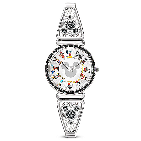 Disney Mickey Mouse Through The Years Womens Stretch Watch