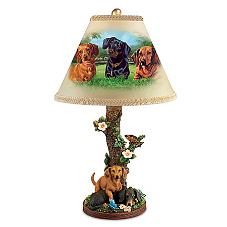 Linda Picken Darling Dachshunds Accent Table Lamp