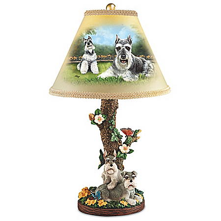 Linda Picken Sweet Schnauzers Sculpture Lamp