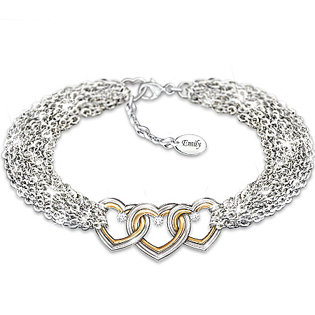 Love For Today, Tomorrow And Always Personalized Diamond Bracelet