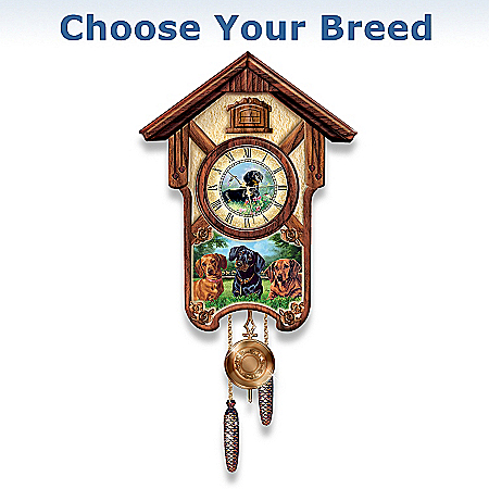 Cuckoo Clock: Playful Pups Choose Your Dog Breed Cuckoo Clock