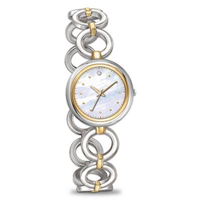 Watch: Treasured Time Daughter Genuine Diamond Stainless Steel Women's Watch