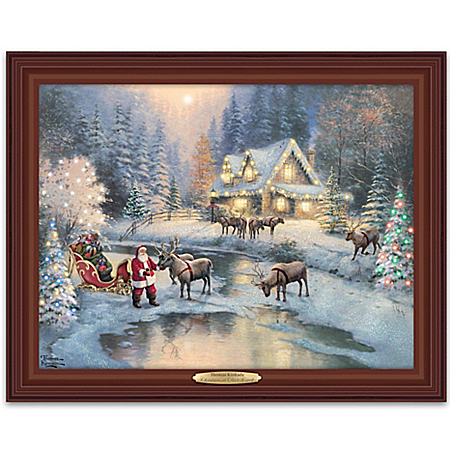 Thomas Kinkade Christmas At Deer Creek Canvas Print Light Up Wall Decor