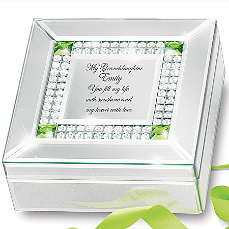 Music Box: Granddaughter, You Fill My Heart With Love Personalized Birthstone Music Box