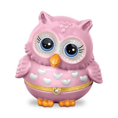 Music Box: Owl-ways Keep Hope In Your Heart Breast Cancer Awareness Music Box