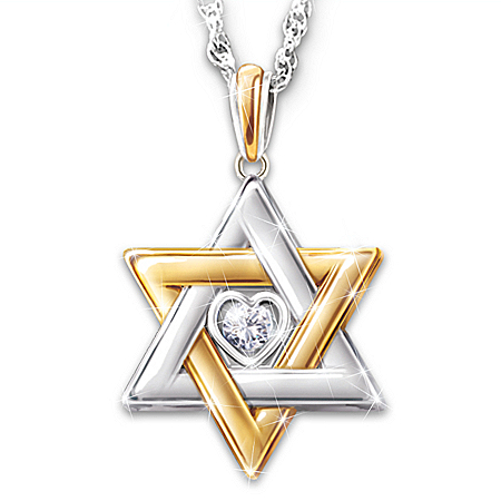 Star Of David Personalized Diamond Womens Pendant Necklace