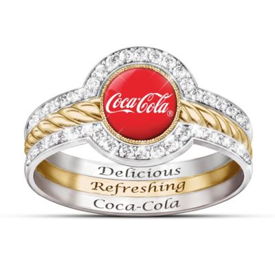 COCA-COLA Shimmering Style Womens Stacking Ring